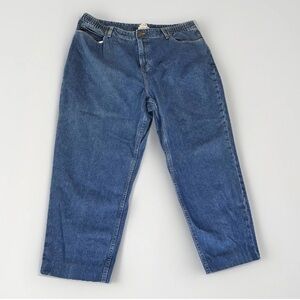 VTG L.L. Bean Original Fit Relaxed Fit Jeans Womens 20W Cropped Elastic Waist